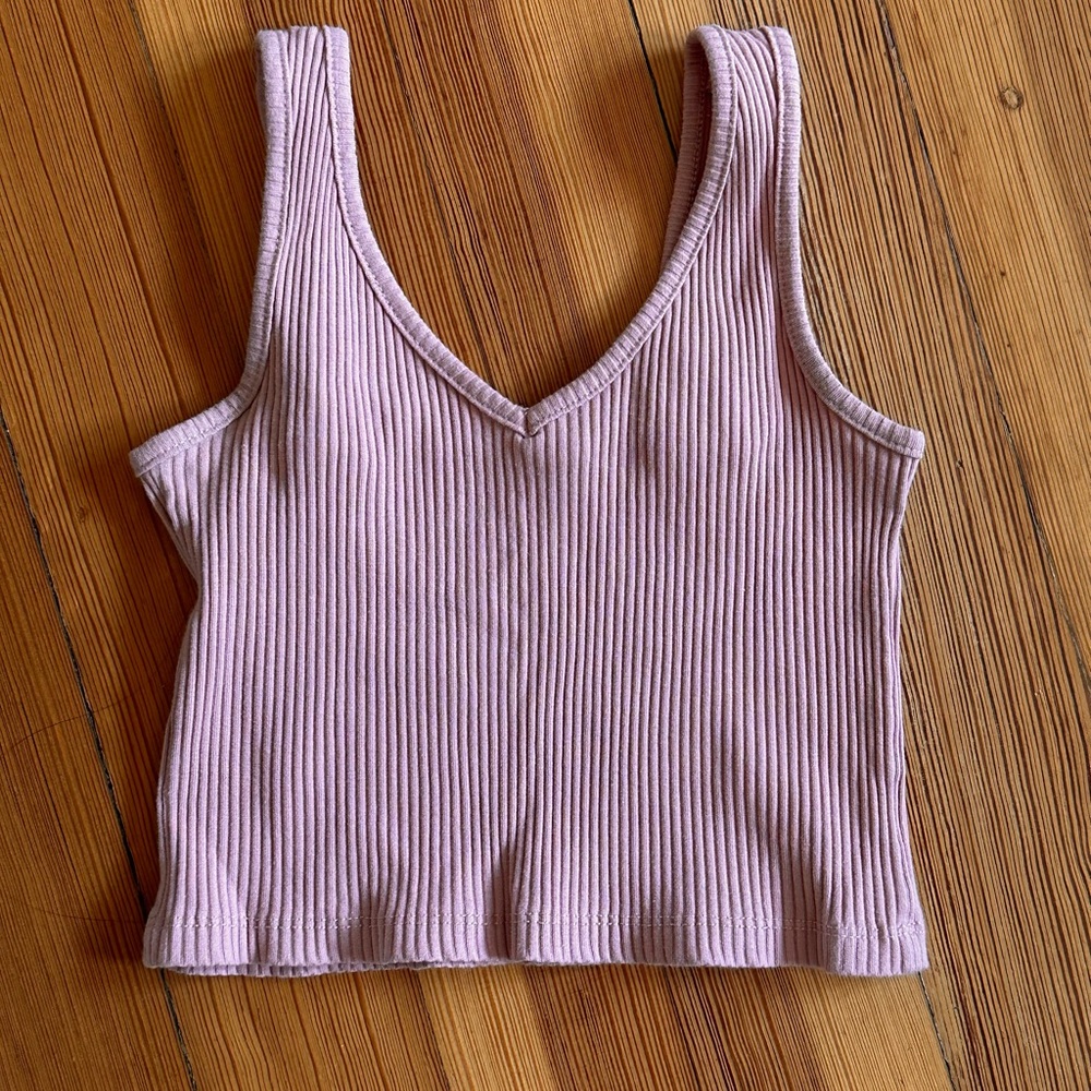 Free People Pink Cropped Tank Top